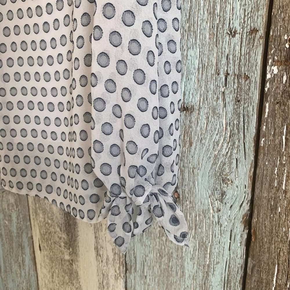 NIC+ZOE Polka Dot Tank Top Blue and White Small - Picture 6 of 6